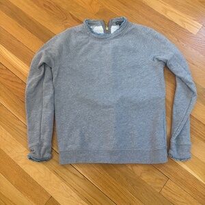 J. Crew womens chambray ruffled sweatshirt